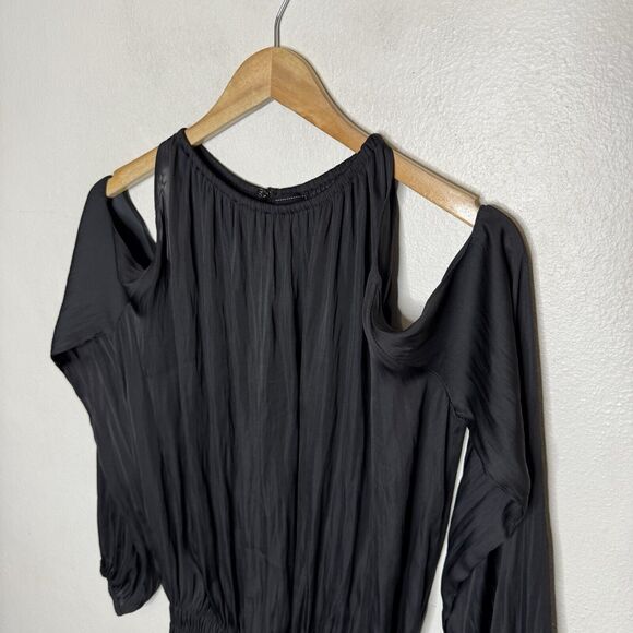 Reset By Jane Cold Shoulder Long Sleeve Black Top Smocked Women’s Large - Picture 2 of 10